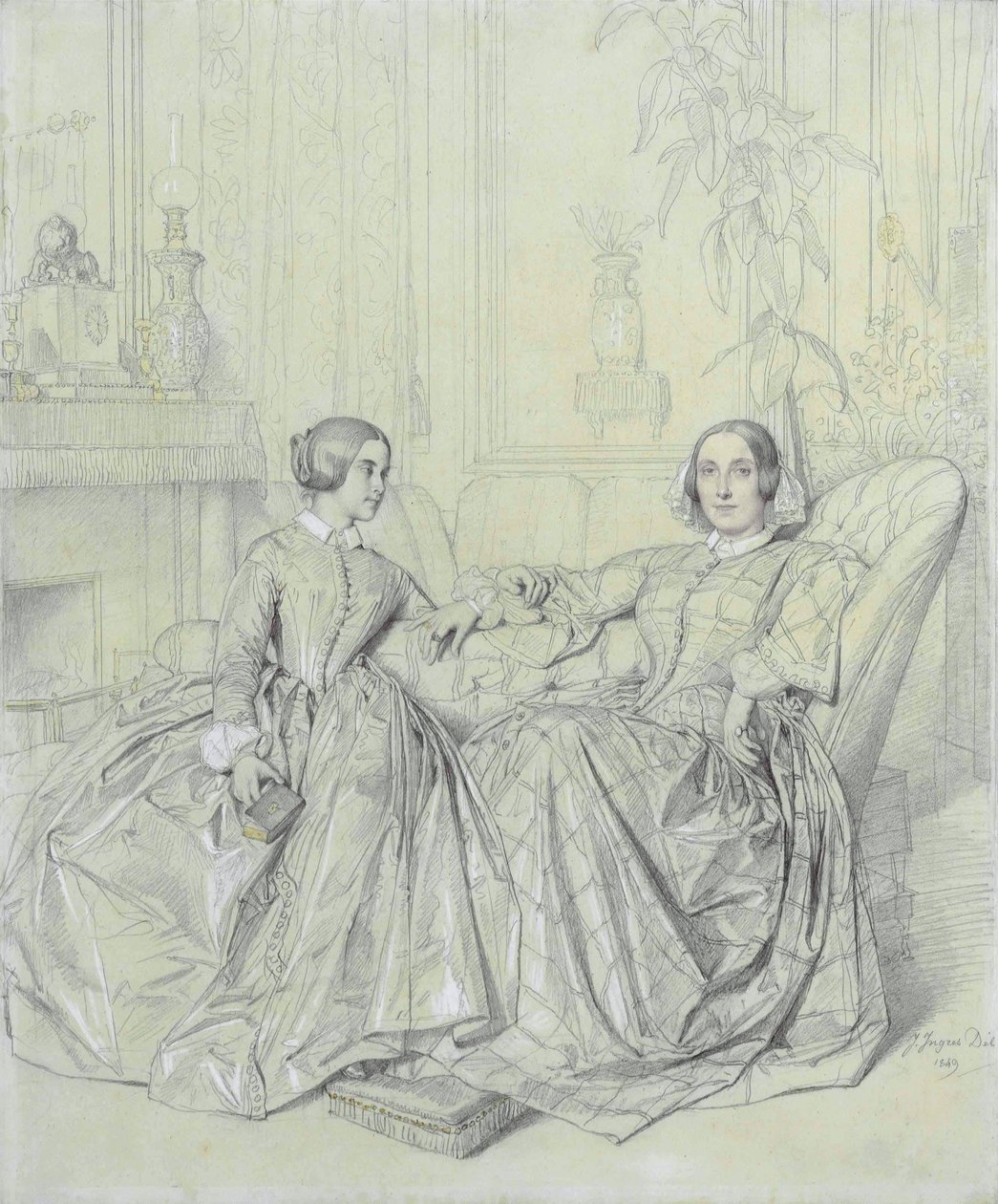 Hrabina Charles dAgoult z domu Marie dAgoult i jej córka Claire dAgoult autorstwa Jean Auguste Dominique Ingres