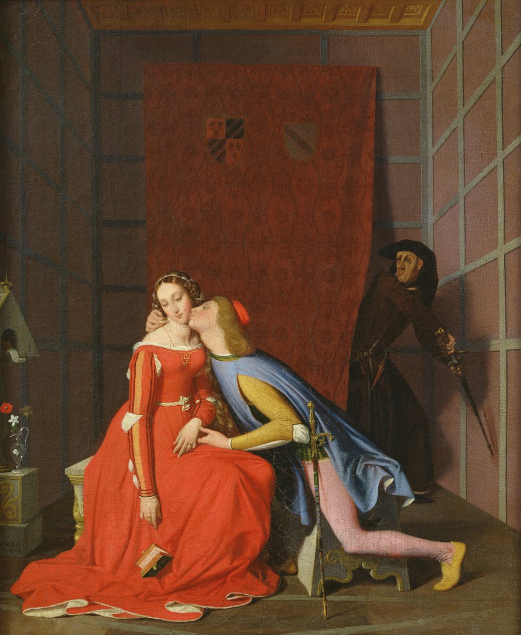 Francesca da Rimini i Paolo Malatesta, 1819 autorstwa Jean Auguste Dominique Ingres