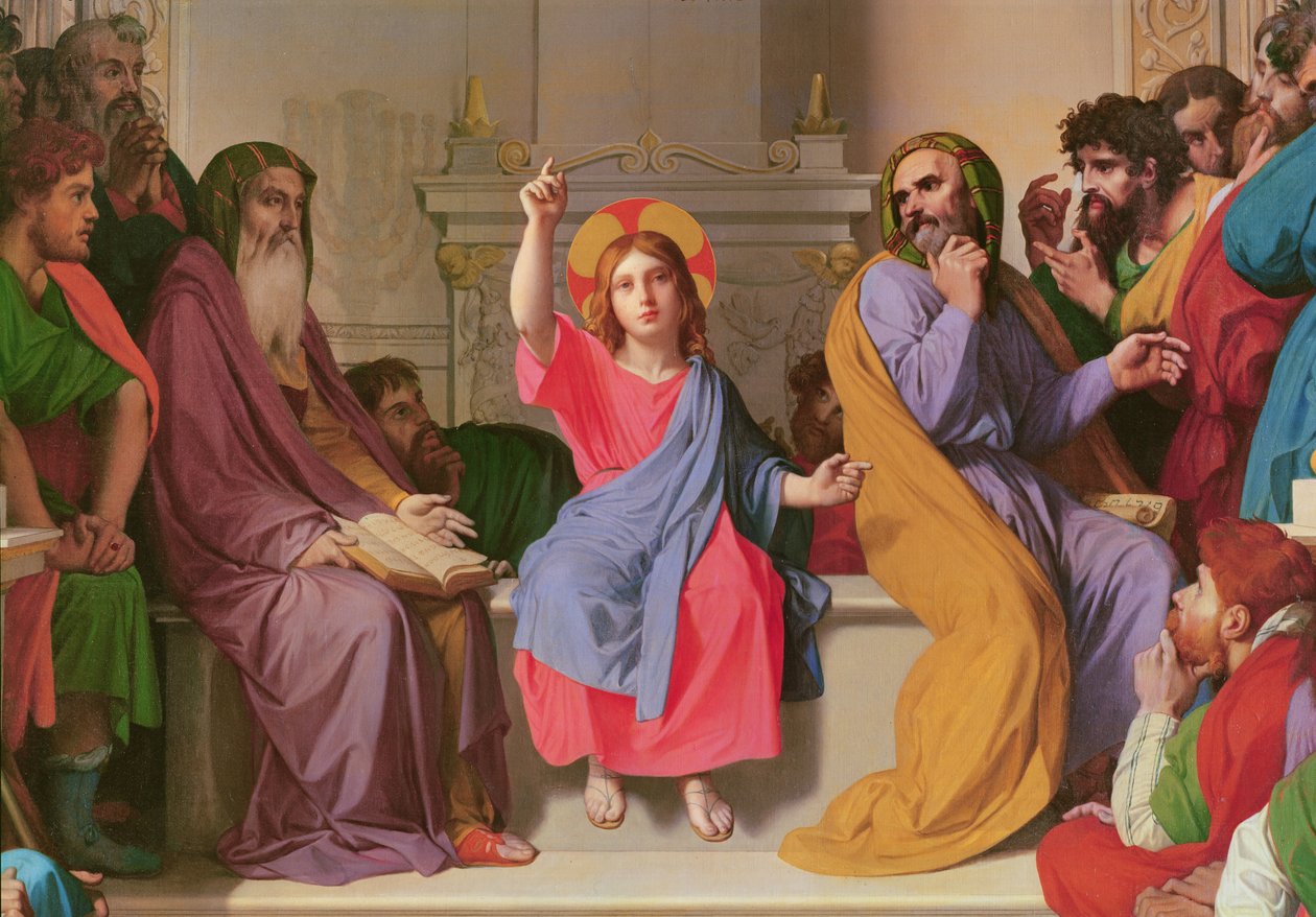 Jezus wśród lekarzy fragment Jezusa, 1862 olej na płótnie autorstwa Jean Auguste Dominique Ingres