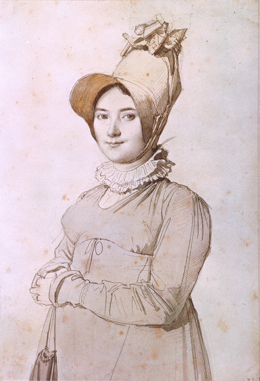 Madeleine Chapelle (1782-1849) 1813 (pióro i atrament i toaleta na papierze) autorstwa Jean Auguste Dominique Ingres