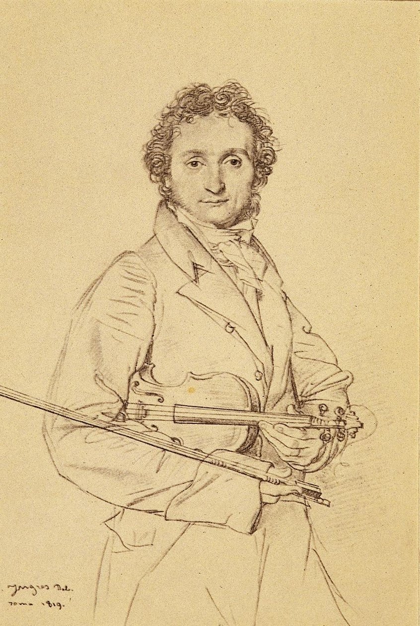 Portret skrzypka Paganiniego autorstwa Jean Auguste Dominique Ingres