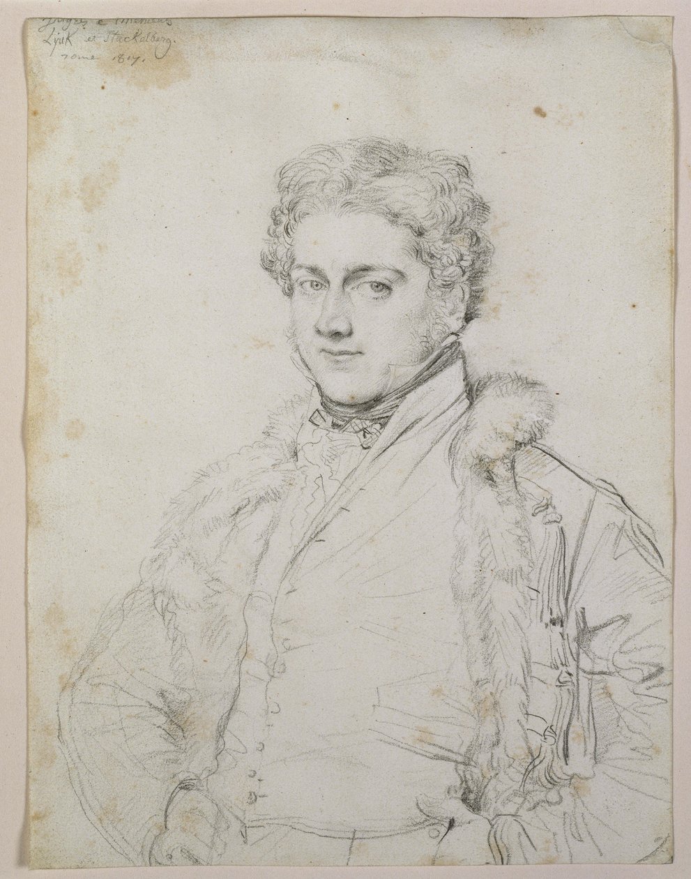 Portret Charlesa Roberta Cockerella, 1817 (grafit na papierze) autorstwa Jean Auguste Dominique Ingres