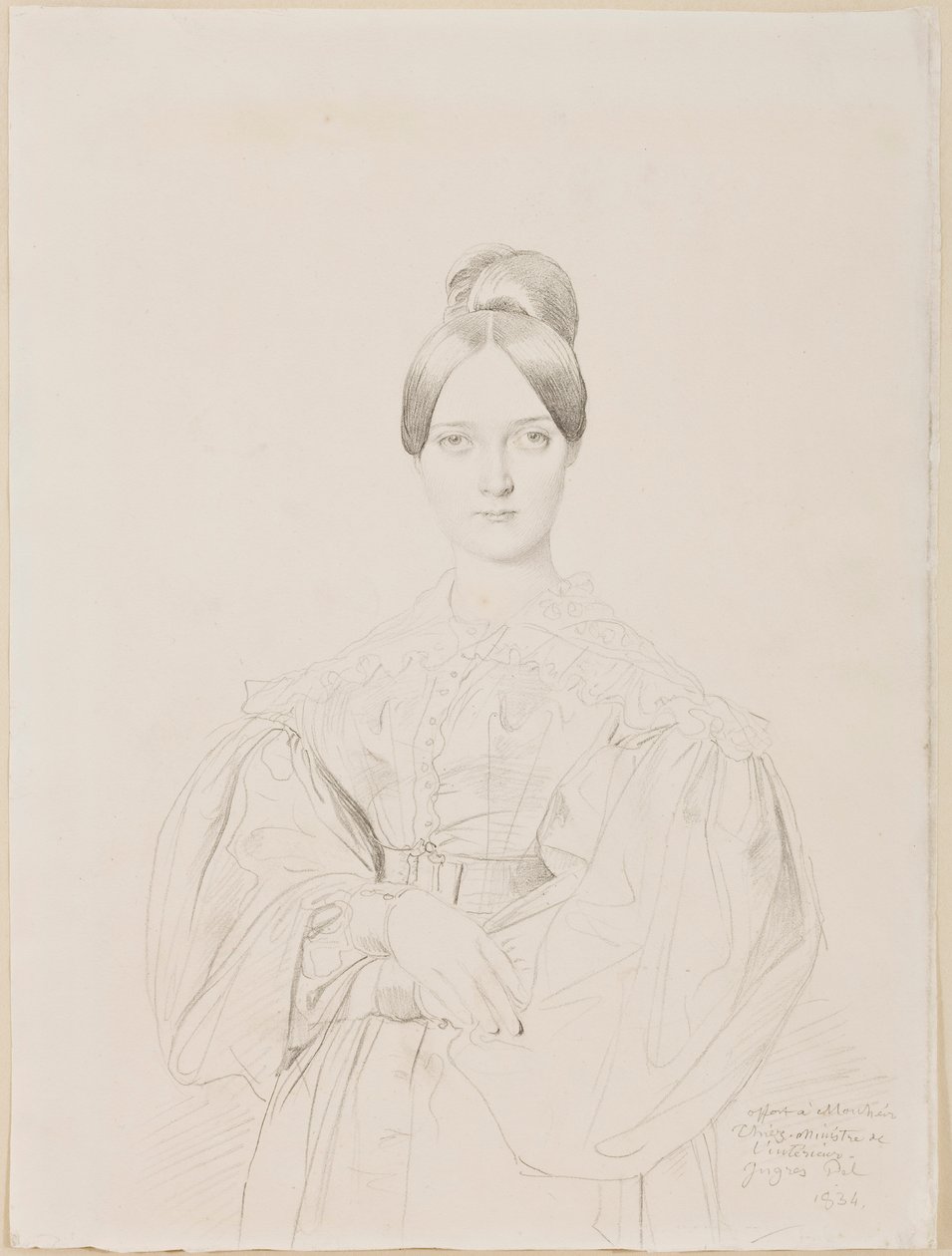 Portret Madame Thiers, 1834 (grafitowy ołówek na papierze) autorstwa Jean Auguste Dominique Ingres