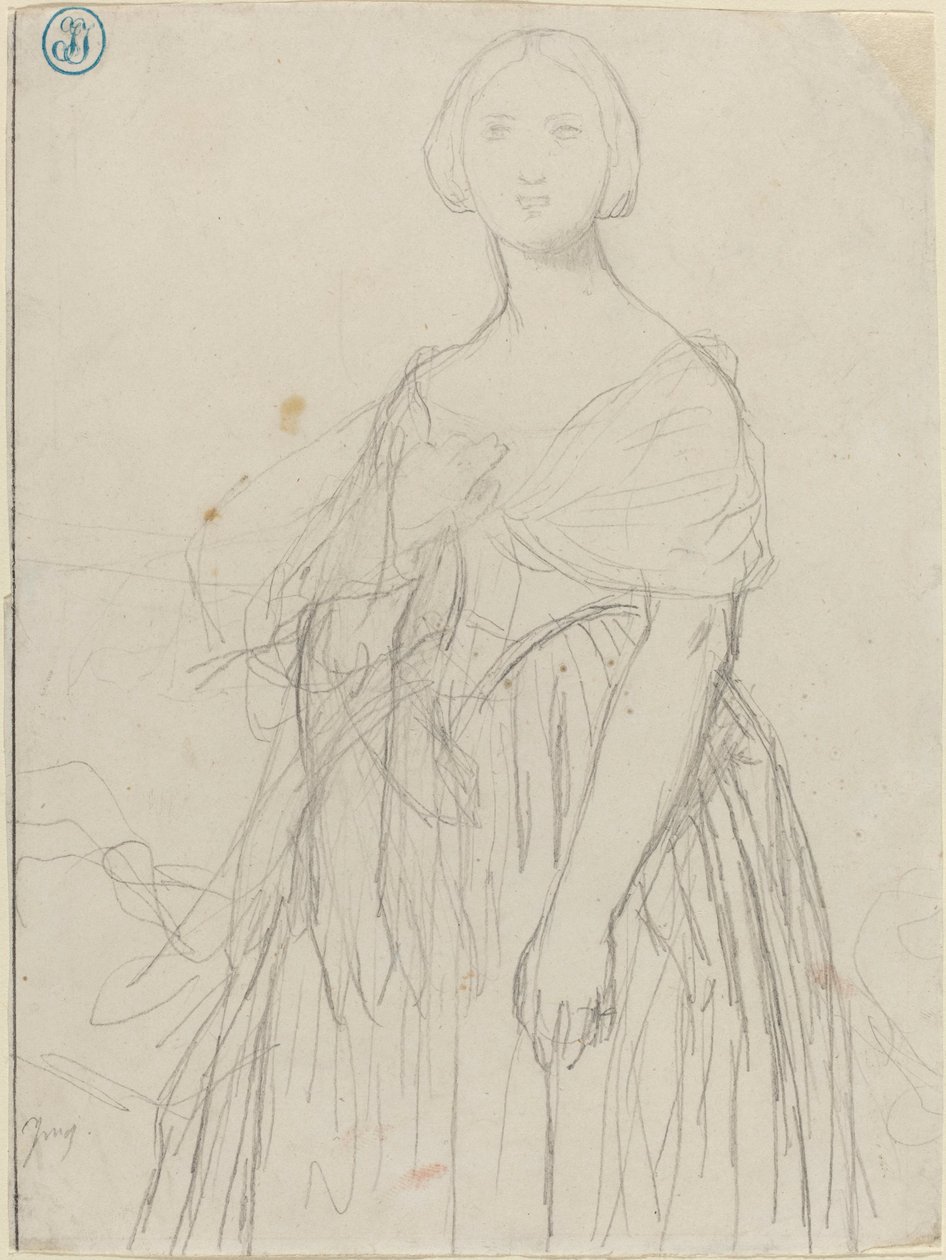 Szkic dla Madame Moitessier autorstwa Jean Auguste Dominique Ingres