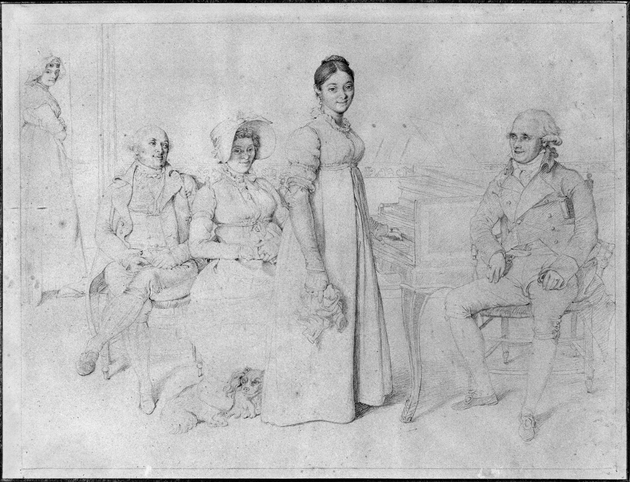Rodzina Forestierów (grafit na papierze) (zob. też 233241) autorstwa Jean Auguste Dominique Ingres