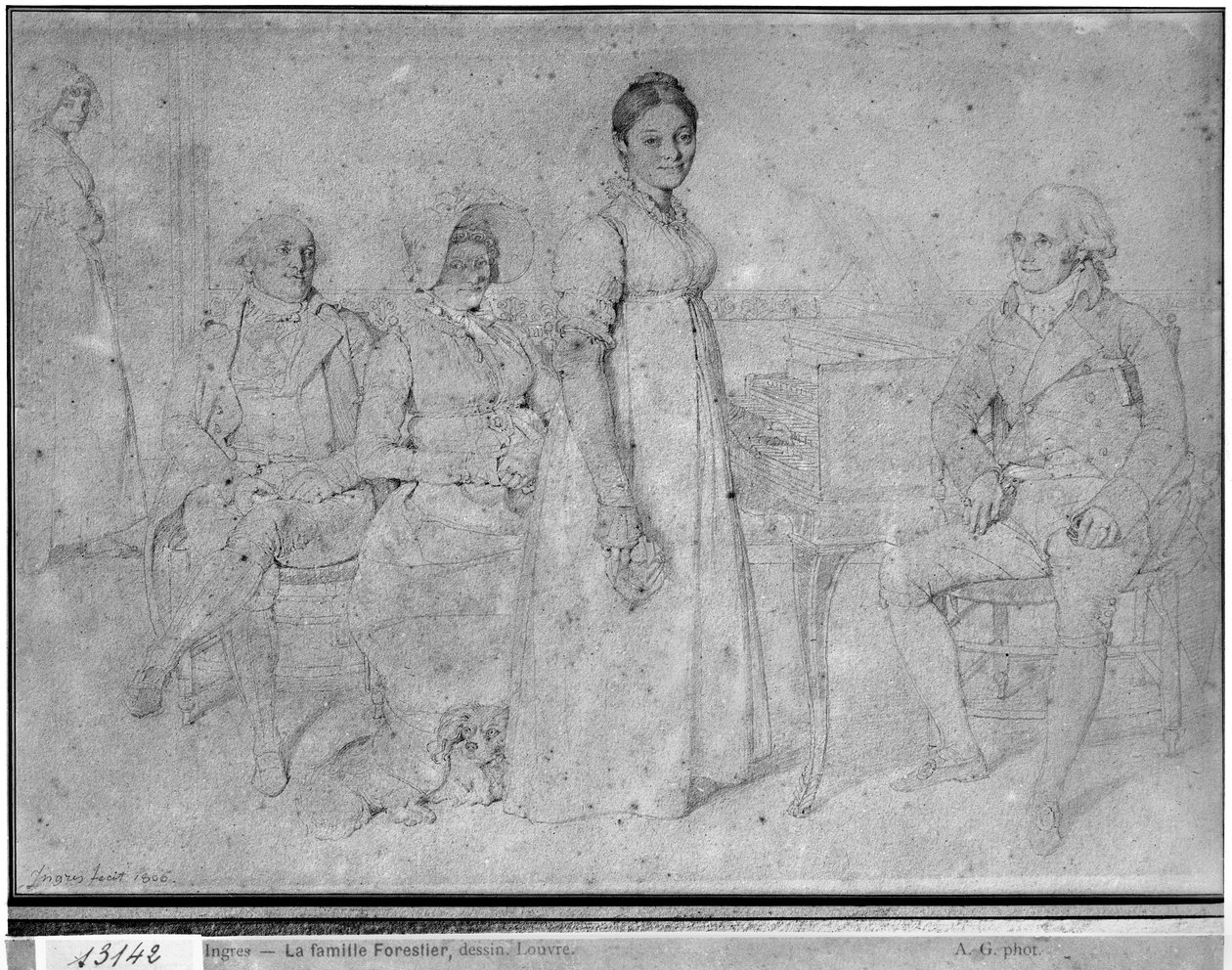 Rodzina Forestierów, 1806 (grafit na papierze) (zob. też 233242) autorstwa Jean Auguste Dominique Ingres
