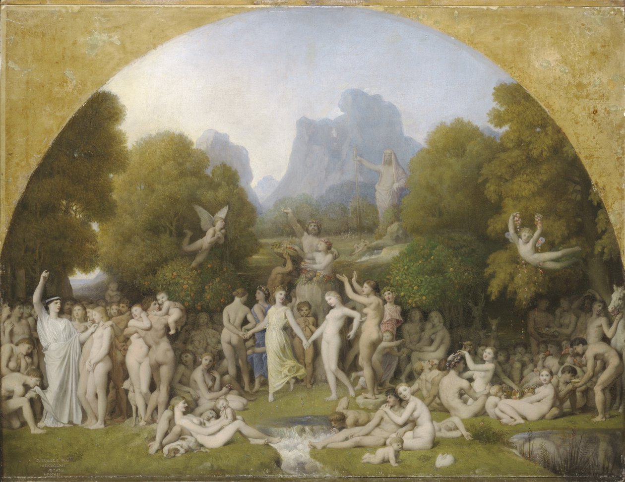 Złoty Wiek, 1862 (olej na papierze na desce) autorstwa Jean Auguste Dominique Ingres