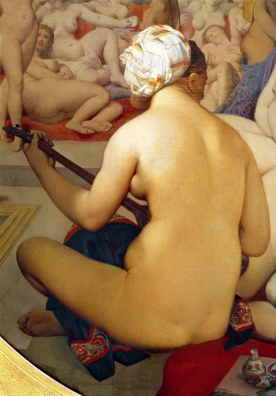 Łaźnia turecka, fragment muzyka, 1863 (detal 20529) autorstwa Jean Auguste Dominique Ingres