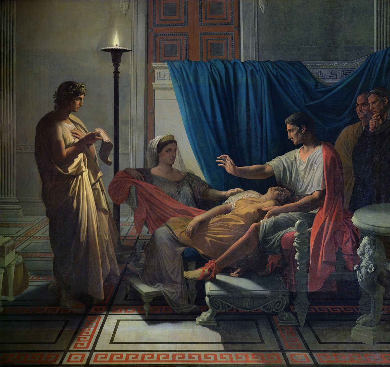 Wergiliusz czytający Eneidę Liwii, Oktawii i Augustowi, ok. 1812 r. autorstwa Jean Auguste Dominique Ingres