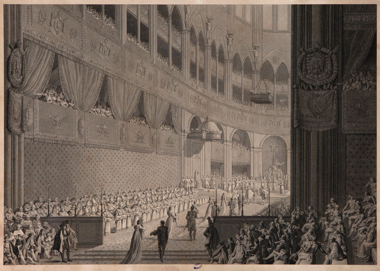 Koronacja Napoleona I, ok.1805 autorstwa Jean Baptiste and Fontaine, Pierre Francois Leonard Isabey