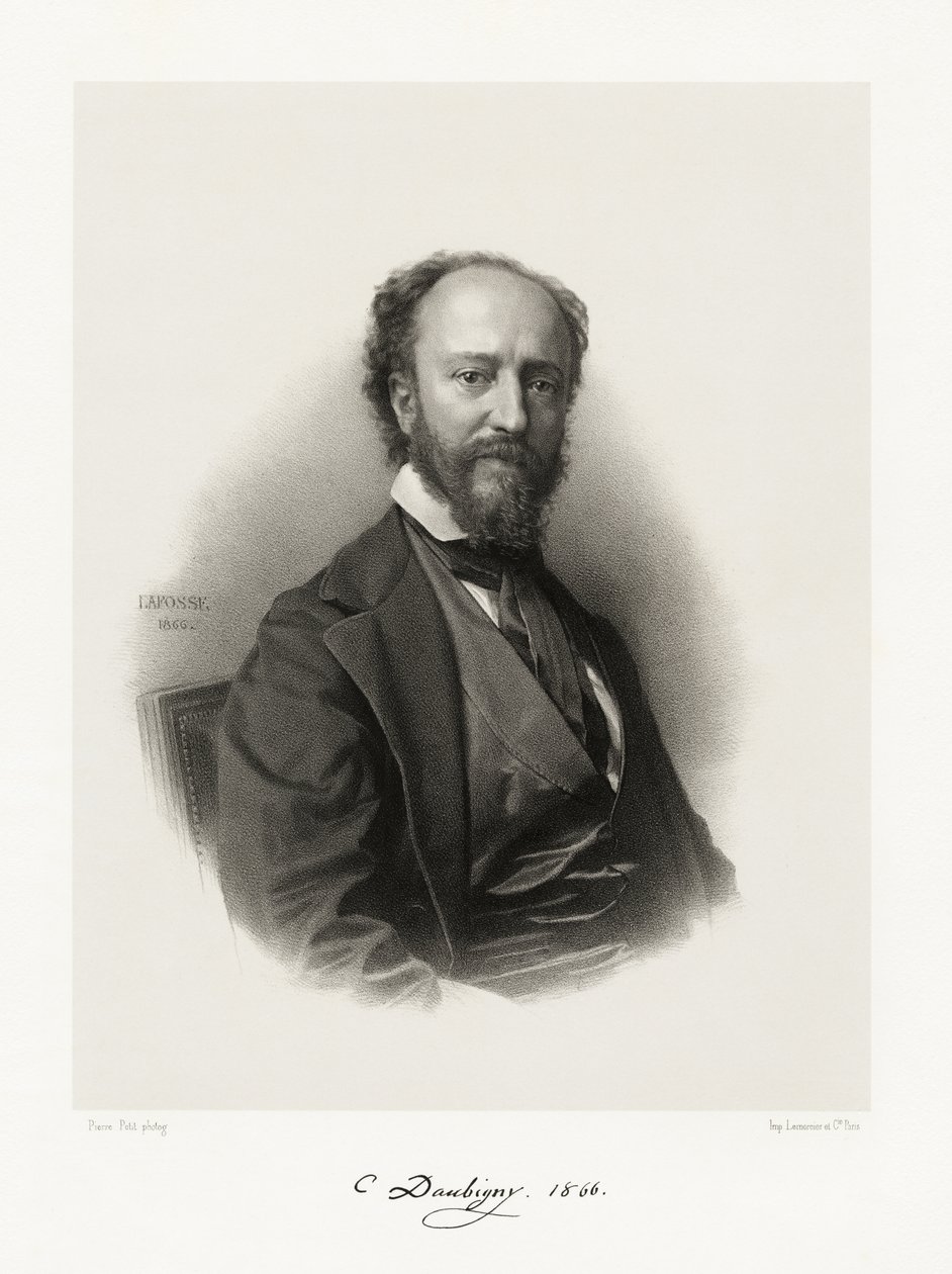 Charles François Daubigny, 1865-66 autorstwa Jean Baptiste Adolphe Lafosse