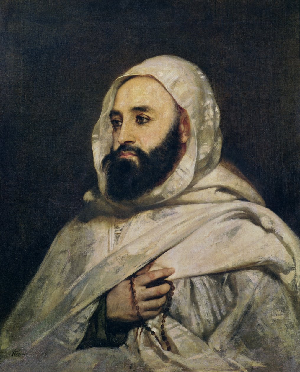 Portret F Abd al-Qadira (1808-83) autorstwa Jean Baptiste Ange Tissier