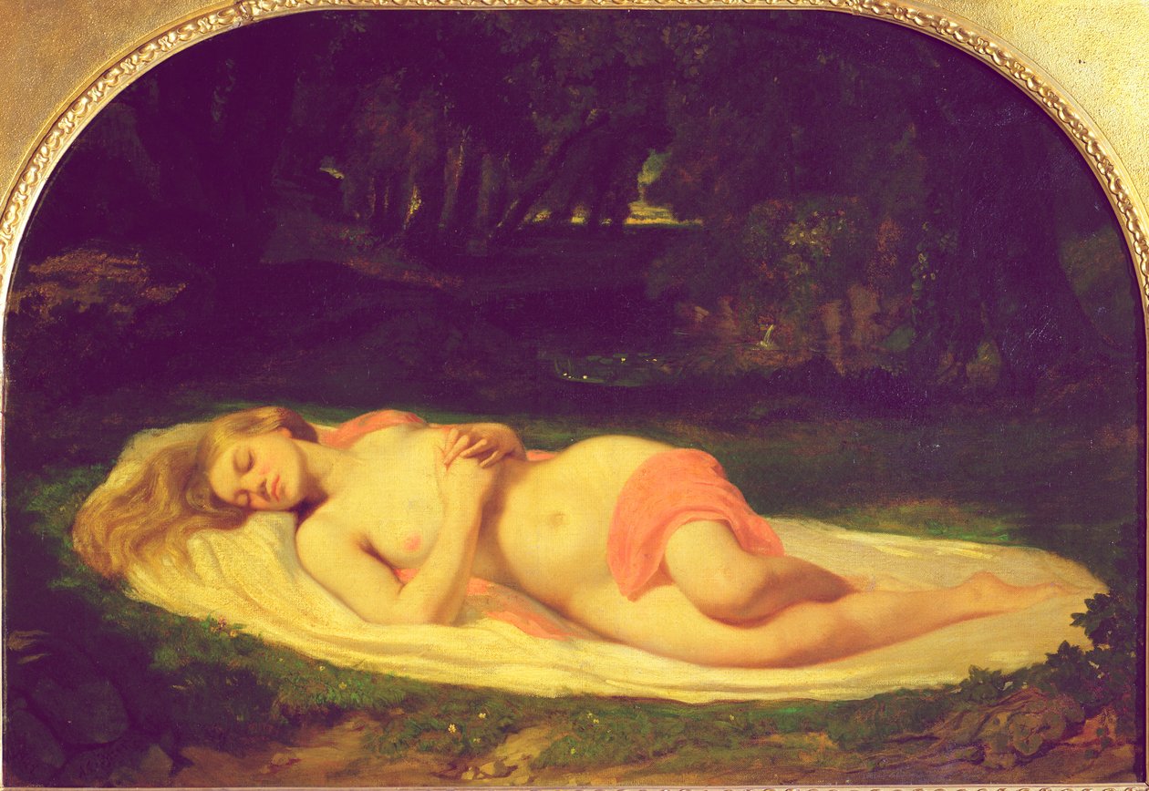 Śpiąca nimfa, 1844-49 autorstwa Jean Baptiste Ange Tissier