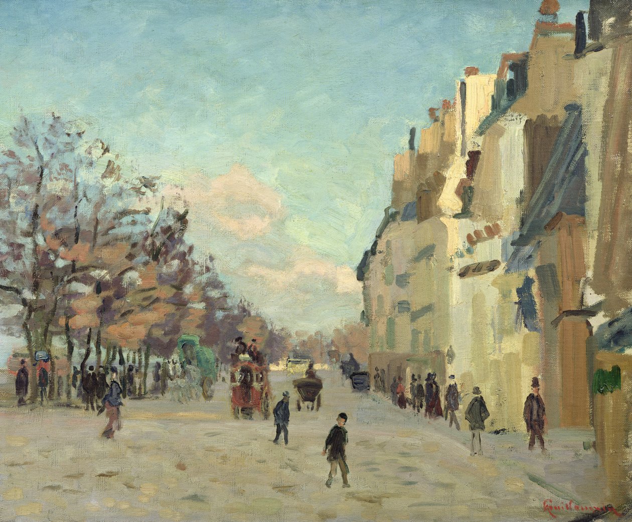 Paryż, Quai de Bercy, efekt śniegu, ok.1873-74 autorstwa Jean Baptiste Armand Guillaumin