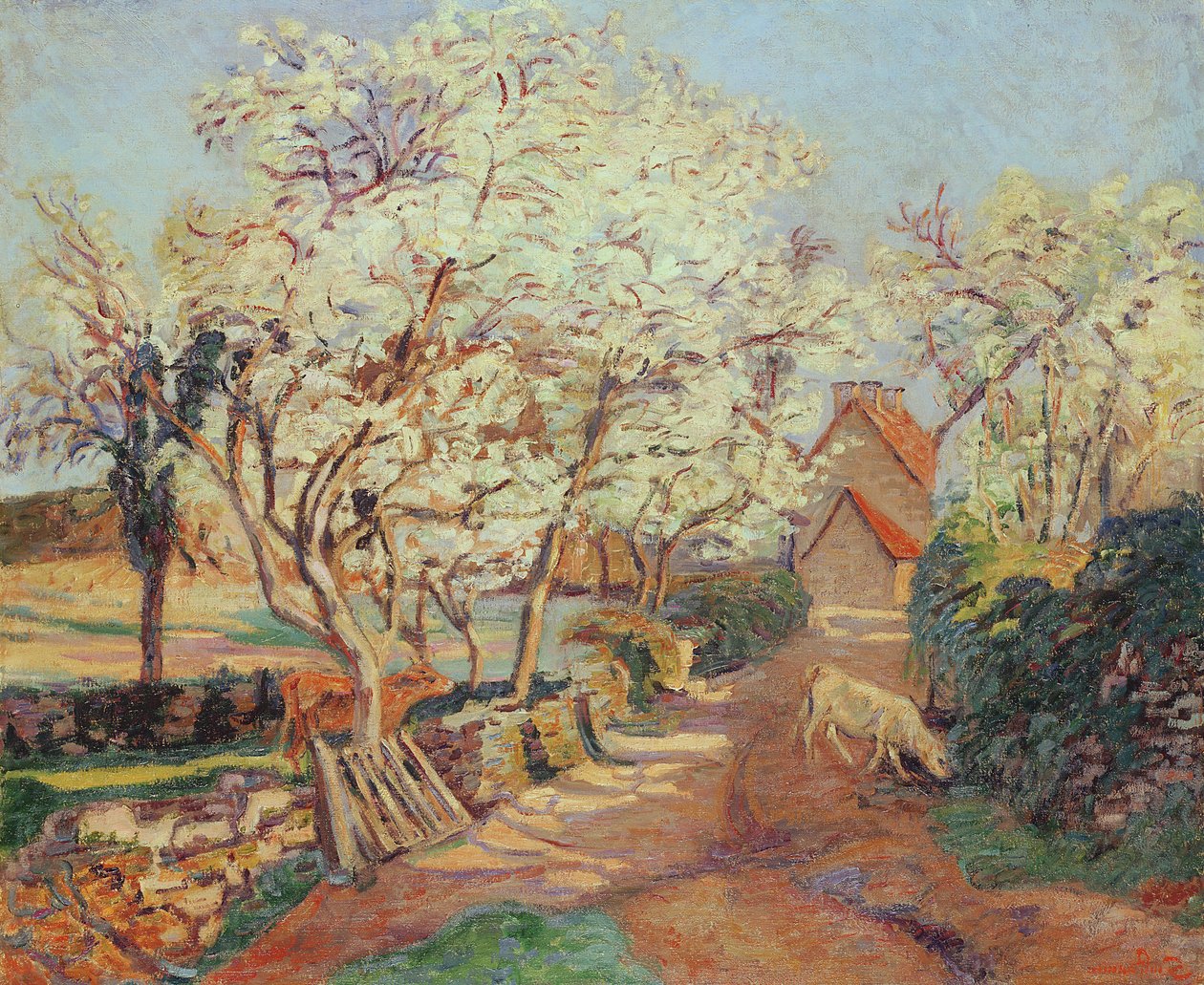 Kwitnące drzewa śliwkowe autorstwa Jean Baptiste Armand Guillaumin