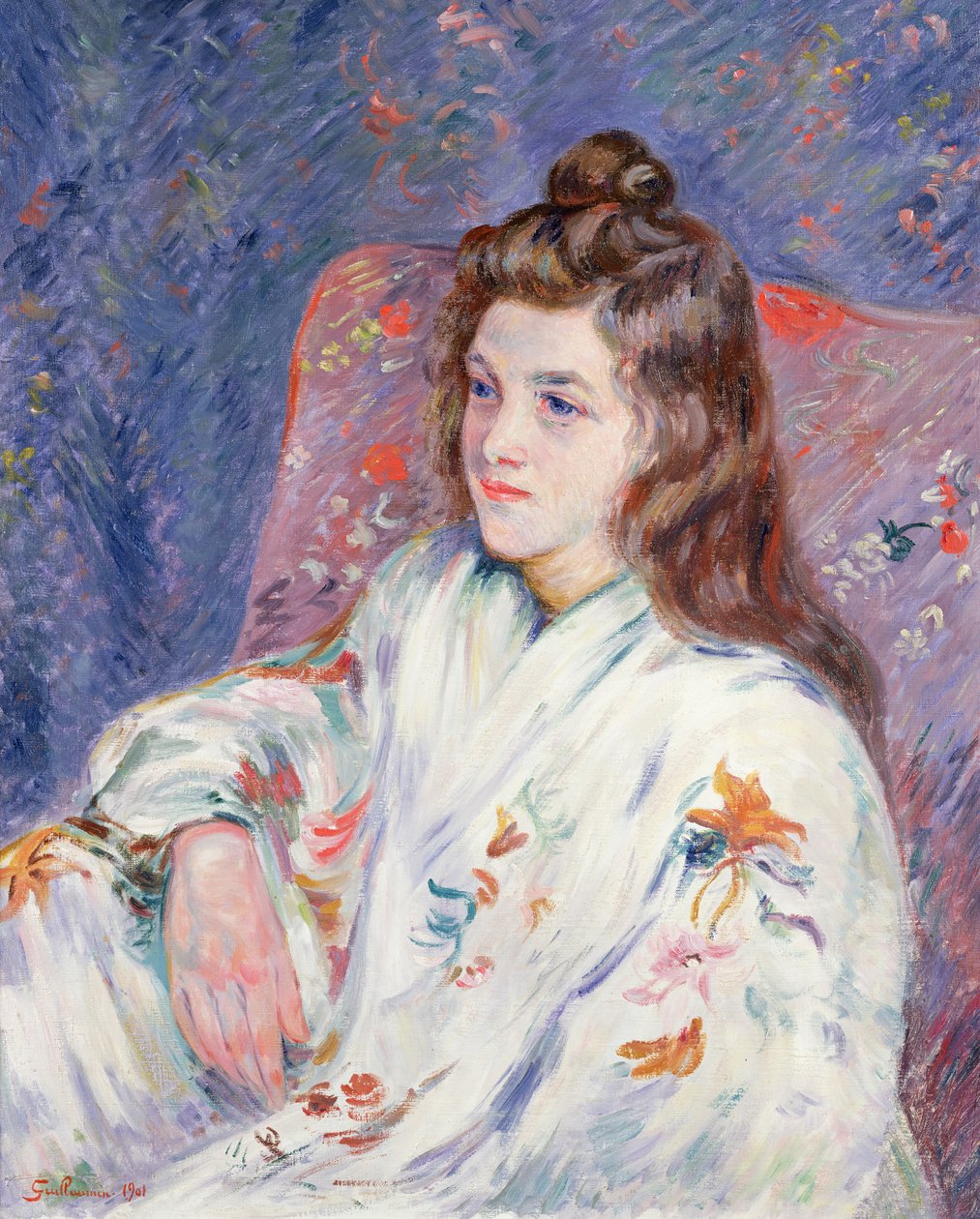 Portret mlle. Guillaumin w kimonie, 1901 autorstwa Jean Baptiste Armand Guillaumin