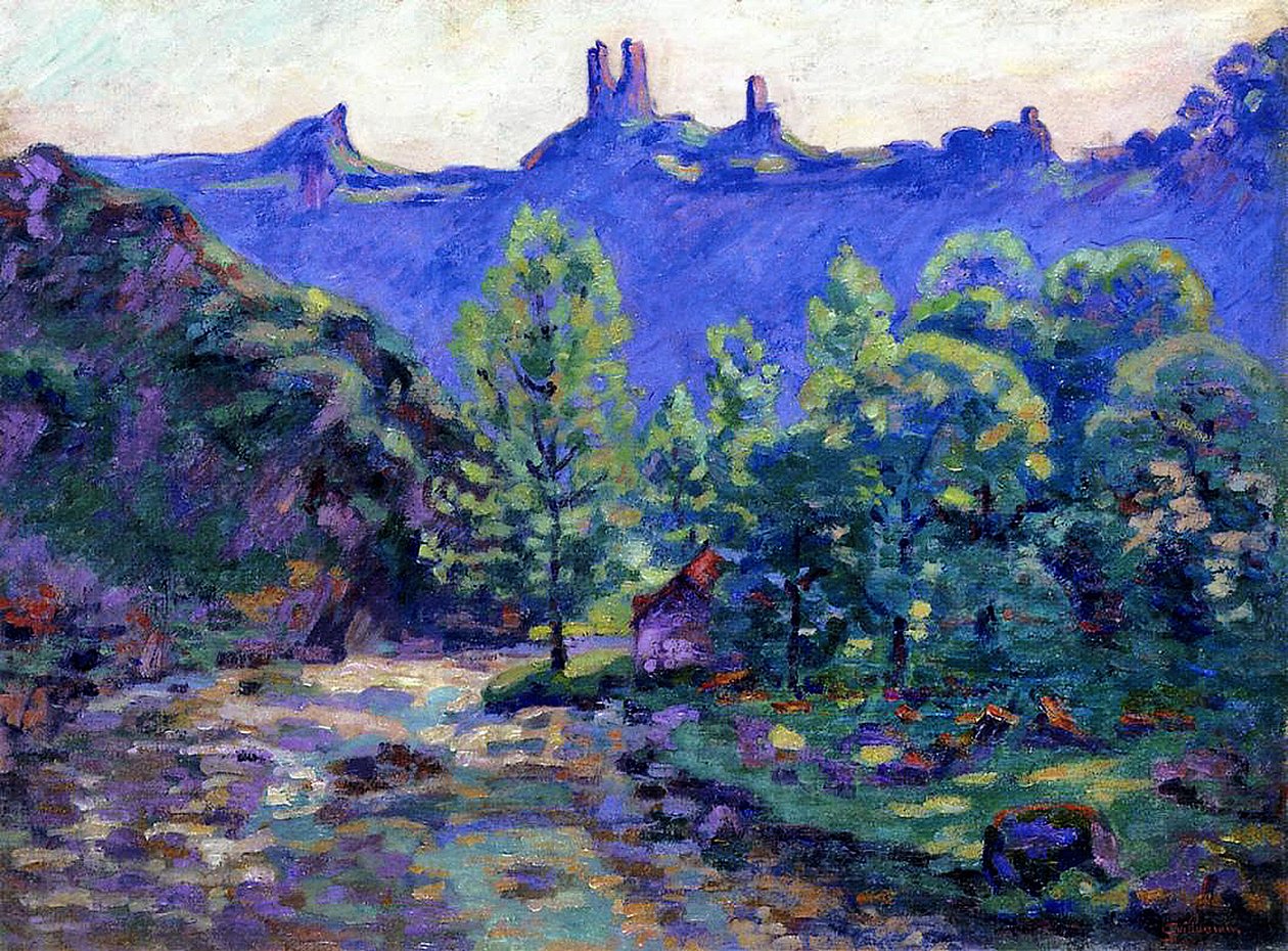 Ruiny zamku Crozant autorstwa Jean Baptiste Armand Guillaumin