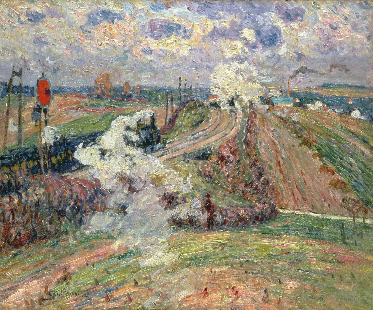 Dwa pociągi autorstwa Jean Baptiste Armand Guillaumin