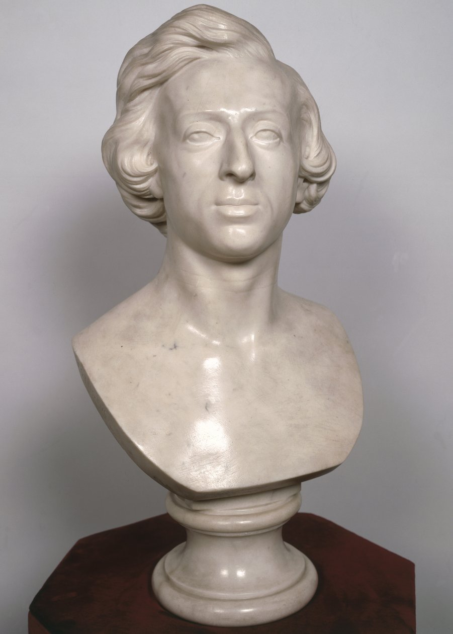 Popiersie Fryderyka Chopina (1810-49), 1849 (marmur) autorstwa Jean Baptiste Auguste Clesinger