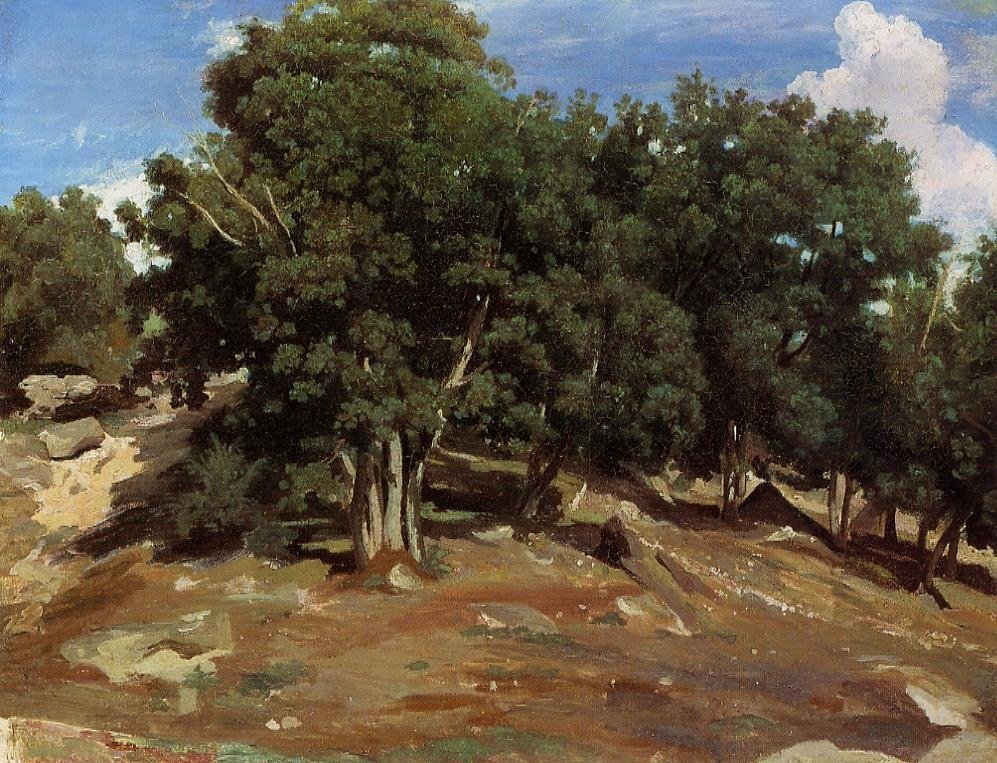 Czarne dęby Bas-Breau autorstwa Jean Baptiste Camille Corot