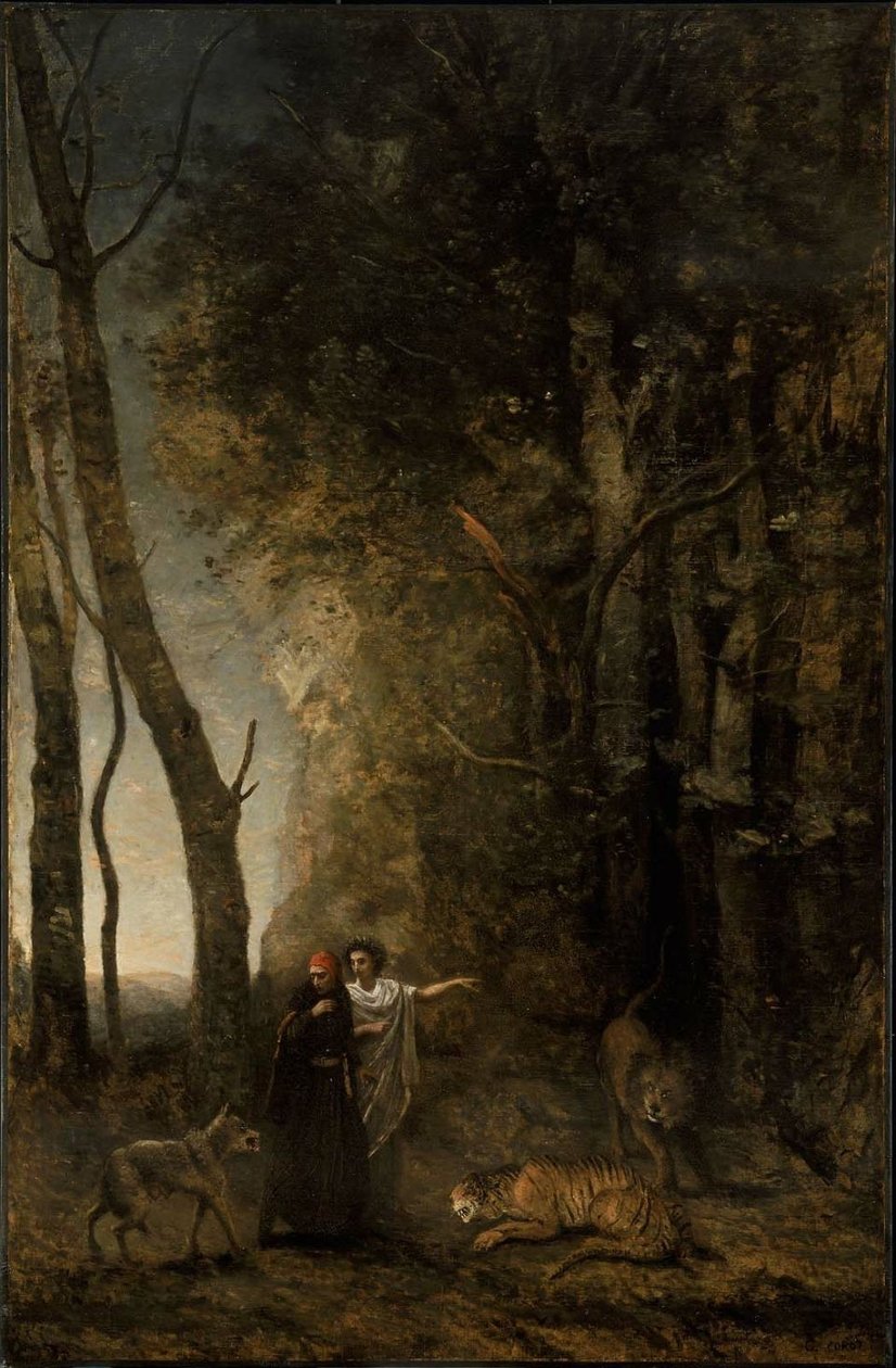 Dante i Wergiliusz autorstwa Jean Baptiste Camille Corot