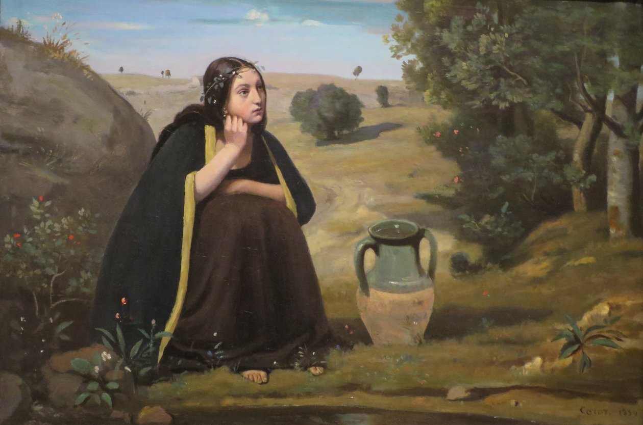Po angielsku: Rebeka przy studni autorstwa Jean Baptiste Camille Corot