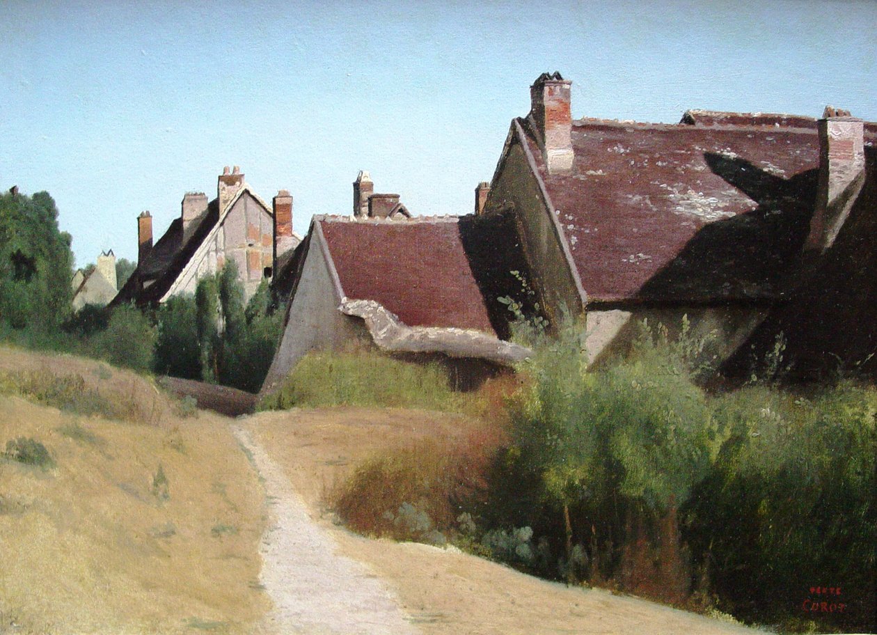 Domy w pobliżu Orleanu autorstwa Jean Baptiste Camille Corot