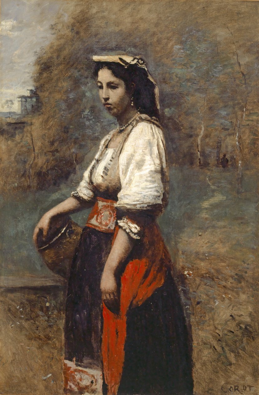 Włoski przy fontannie autorstwa Jean Baptiste Camille Corot