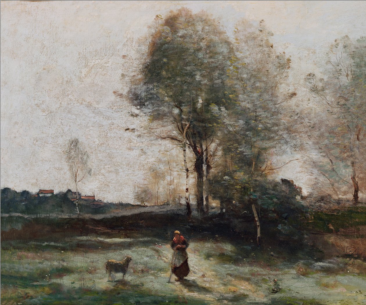 Krajobraz lub Poranek w polu autorstwa Jean Baptiste Camille Corot