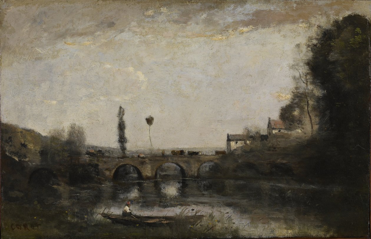 Krajobraz z mostem autorstwa Jean Baptiste Camille Corot