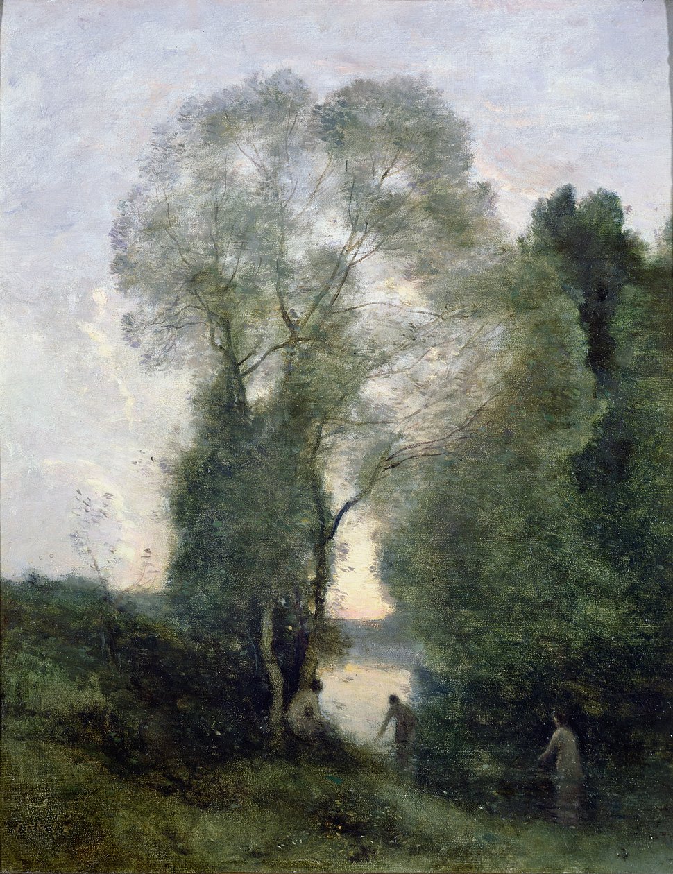 Pływacy autorstwa Jean Baptiste Camille Corot