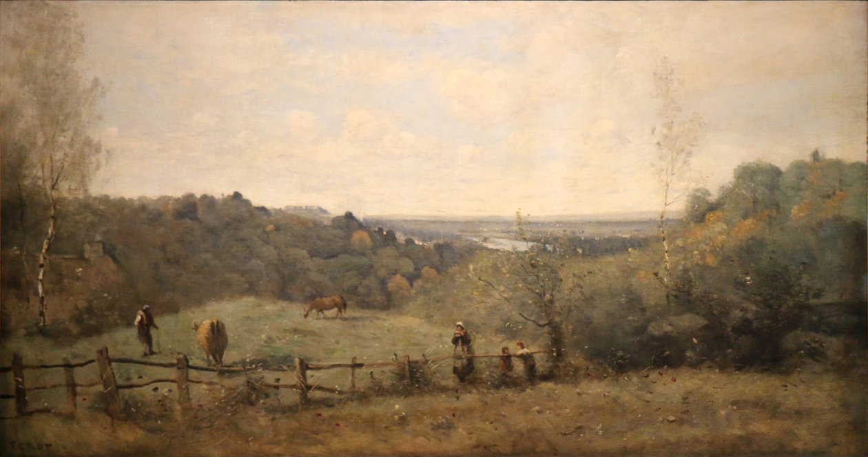 Wyżyny w Sèvres. Zamknięte pastwisko autorstwa Jean Baptiste Camille Corot