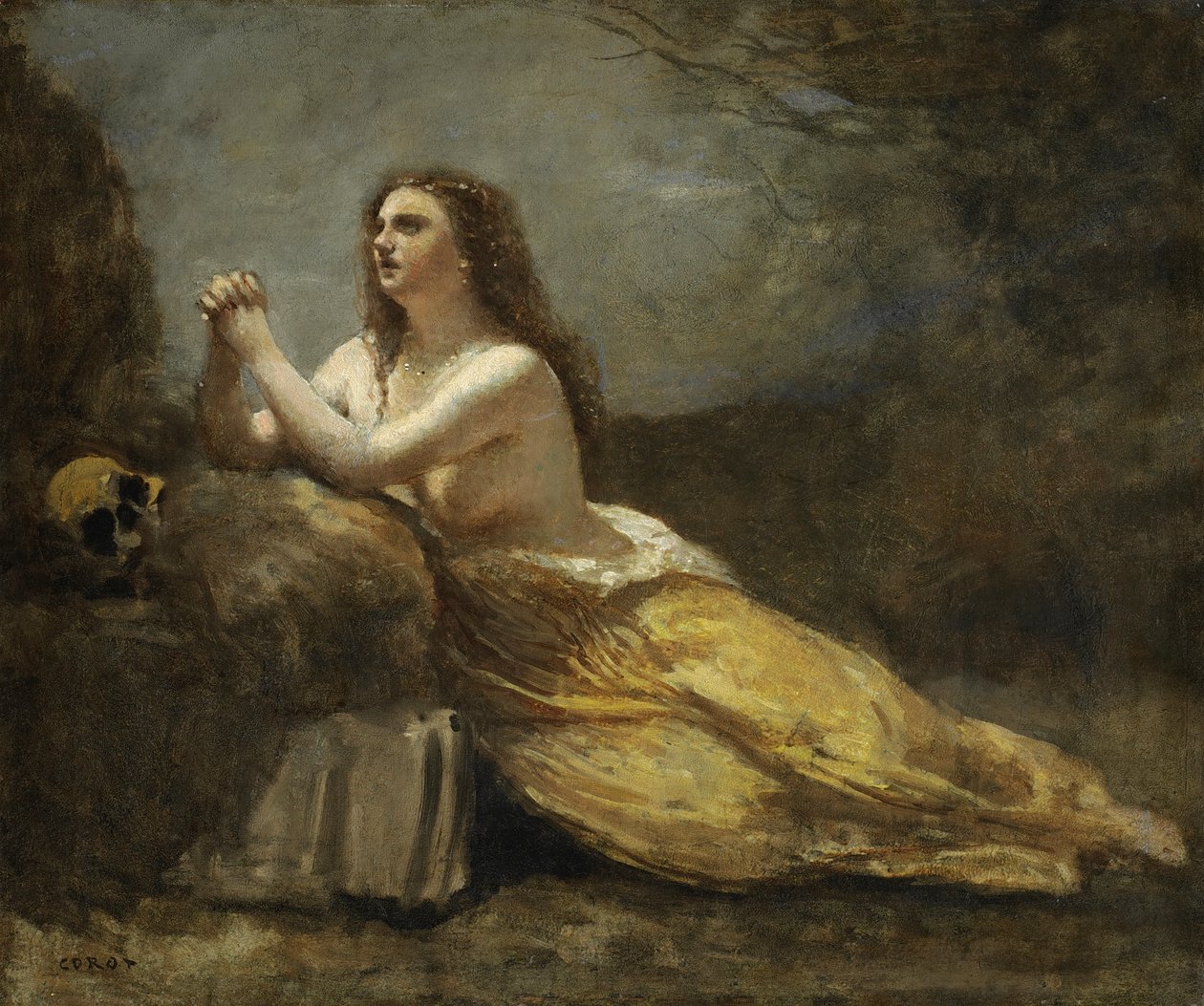 Madeleine w modlitwie autorstwa Jean Baptiste Camille Corot