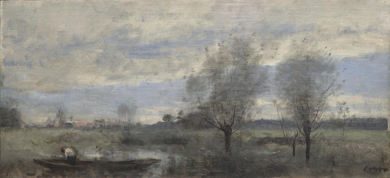Palluel, żeglarz na bagnach autorstwa Jean Baptiste Camille Corot