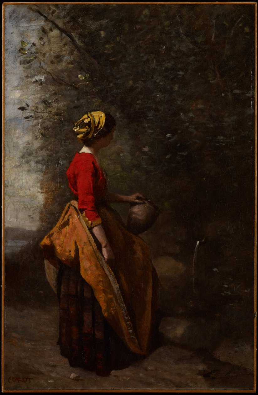 Wieśniaczka na wiosnę, ok. 1860-65 autorstwa Jean Baptiste Camille Corot