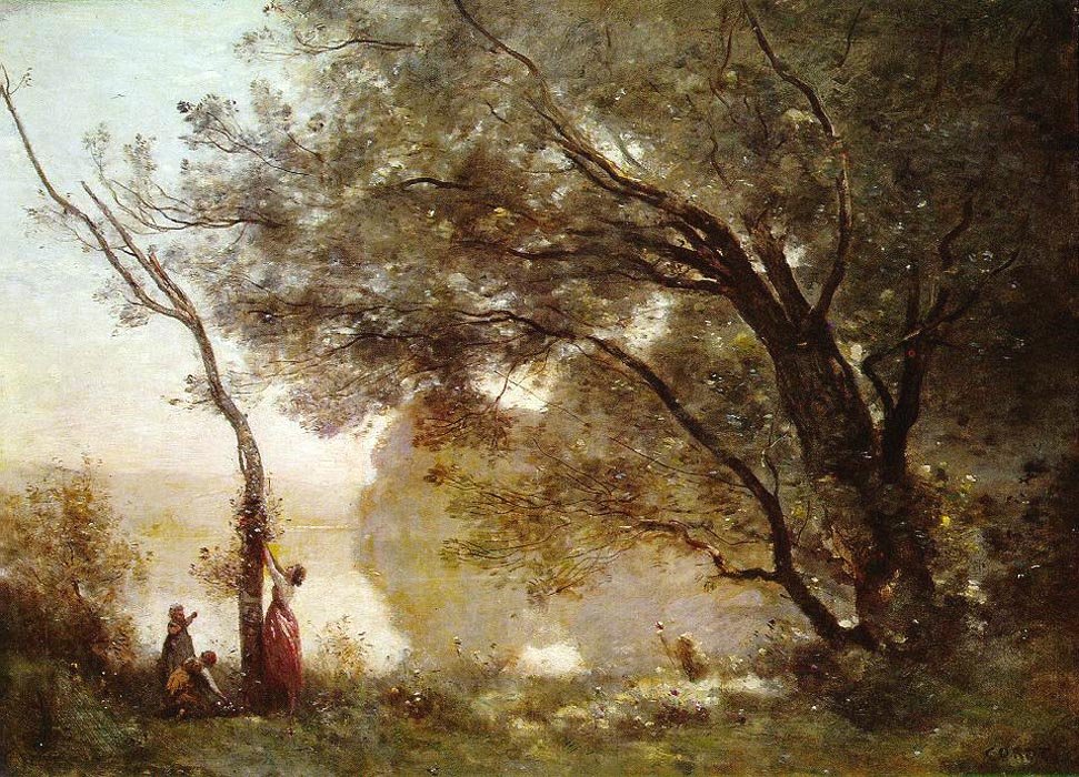 Wspomnienie Mortefontaine autorstwa Jean Baptiste Camille Corot