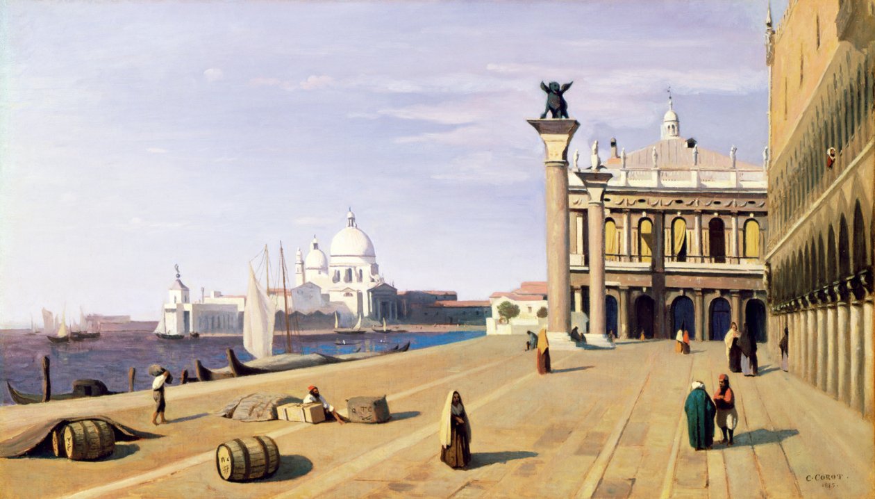 Riva degli Schiavone, Wenecja, 1845 autorstwa Jean Baptiste Camille Corot