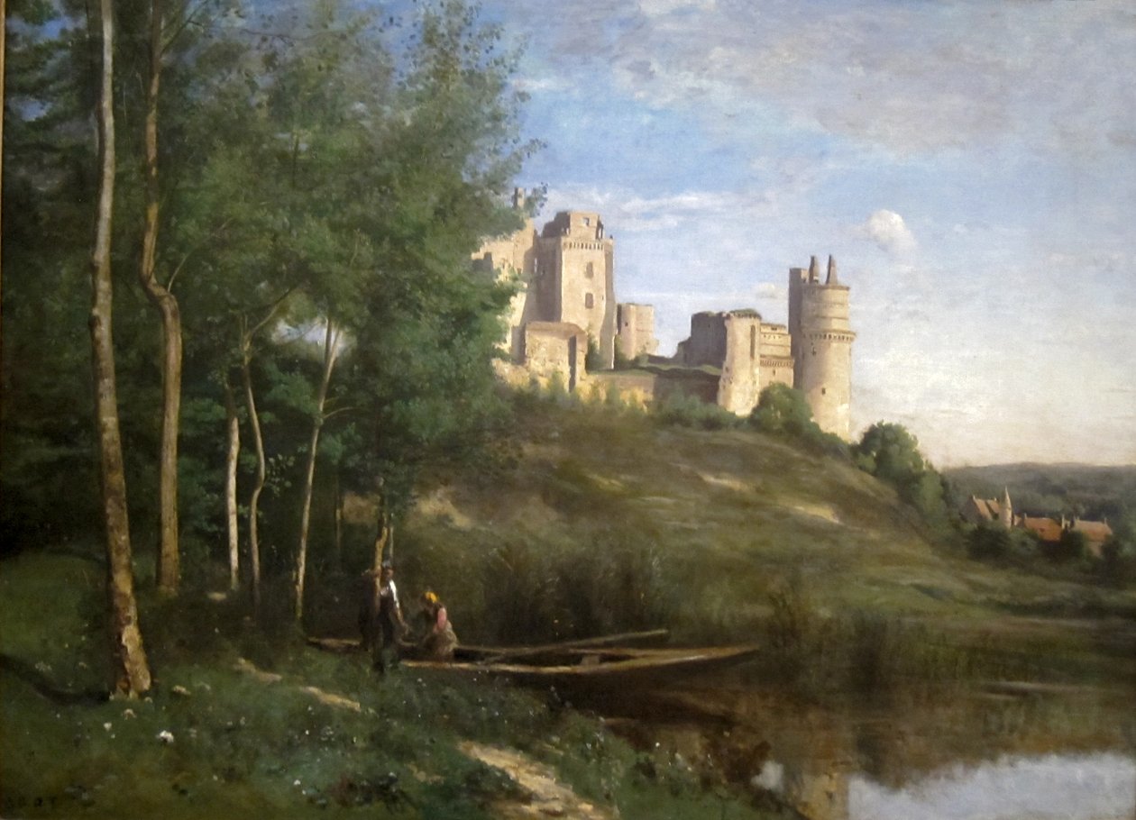 Ruiny zamku Pierrefonds autorstwa Jean Baptiste Camille Corot