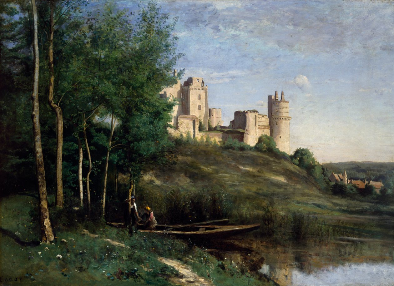 Ruiny zamku Château de Pierrefonds autorstwa Jean Baptiste Camille Corot