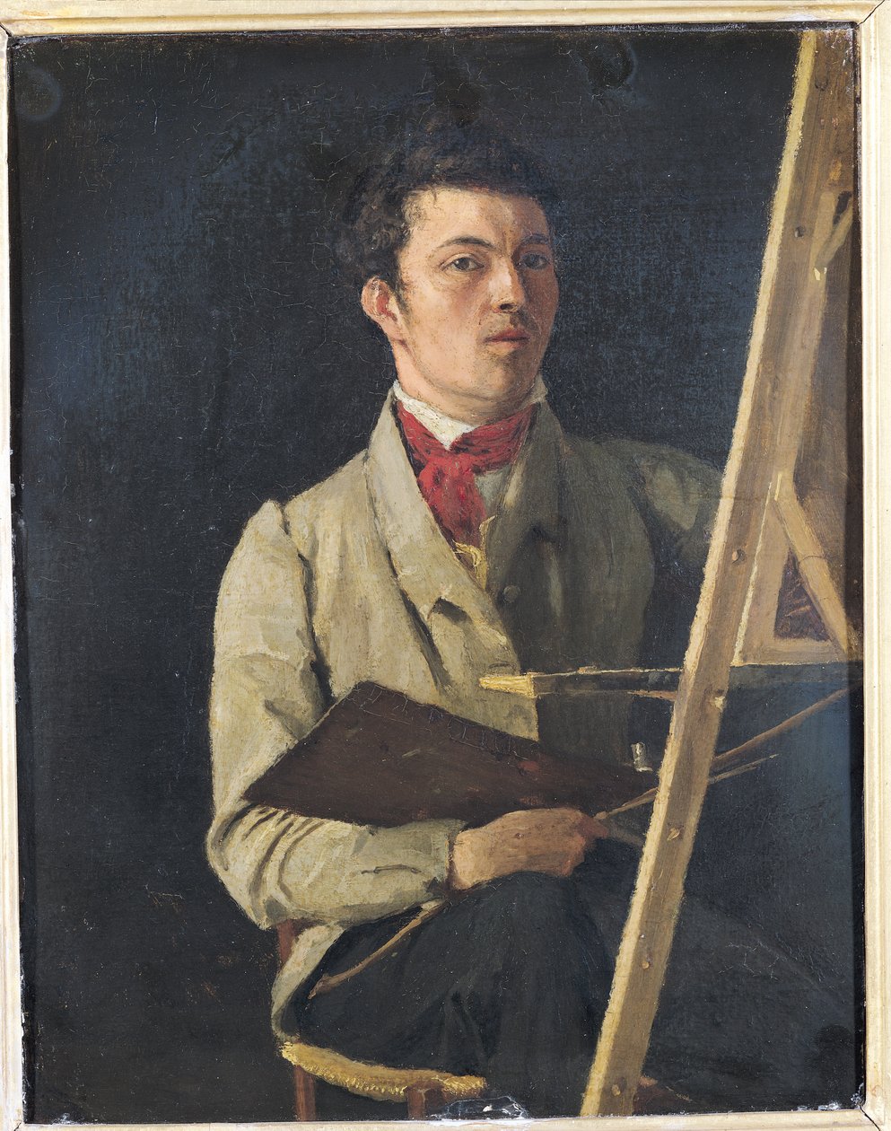 Autoportret, Siedząc obok sztalugi, 1825 autorstwa Jean Baptiste Camille Corot
