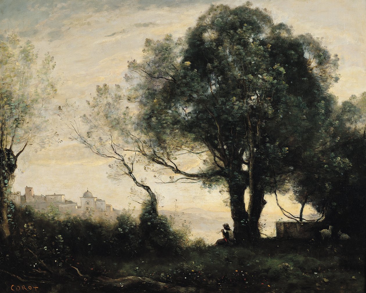 Pamiątka z Castel Gandolfo autorstwa Jean Baptiste Camille Corot