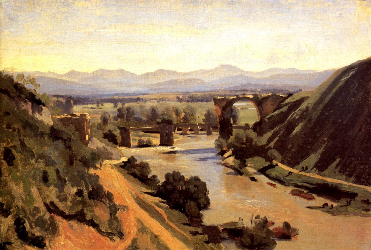 Most Augusta w Narni autorstwa Jean Baptiste Camille Corot