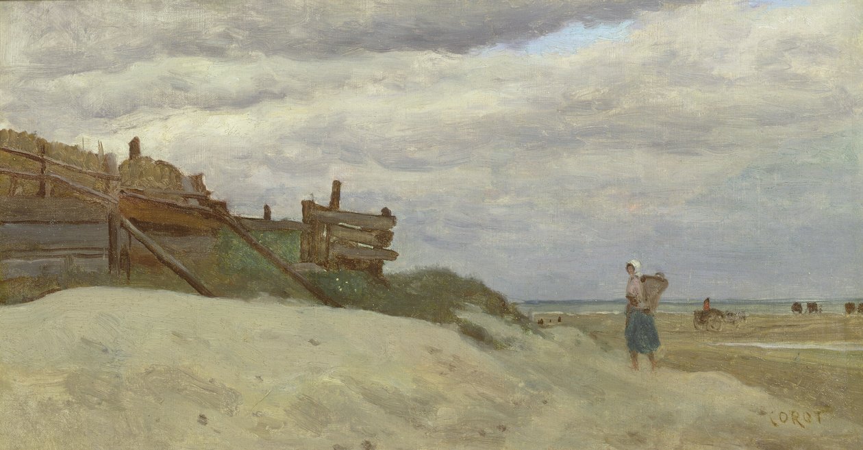 Plaża w Dunkierce, 1857 autorstwa Jean-Baptiste-Camille Corot