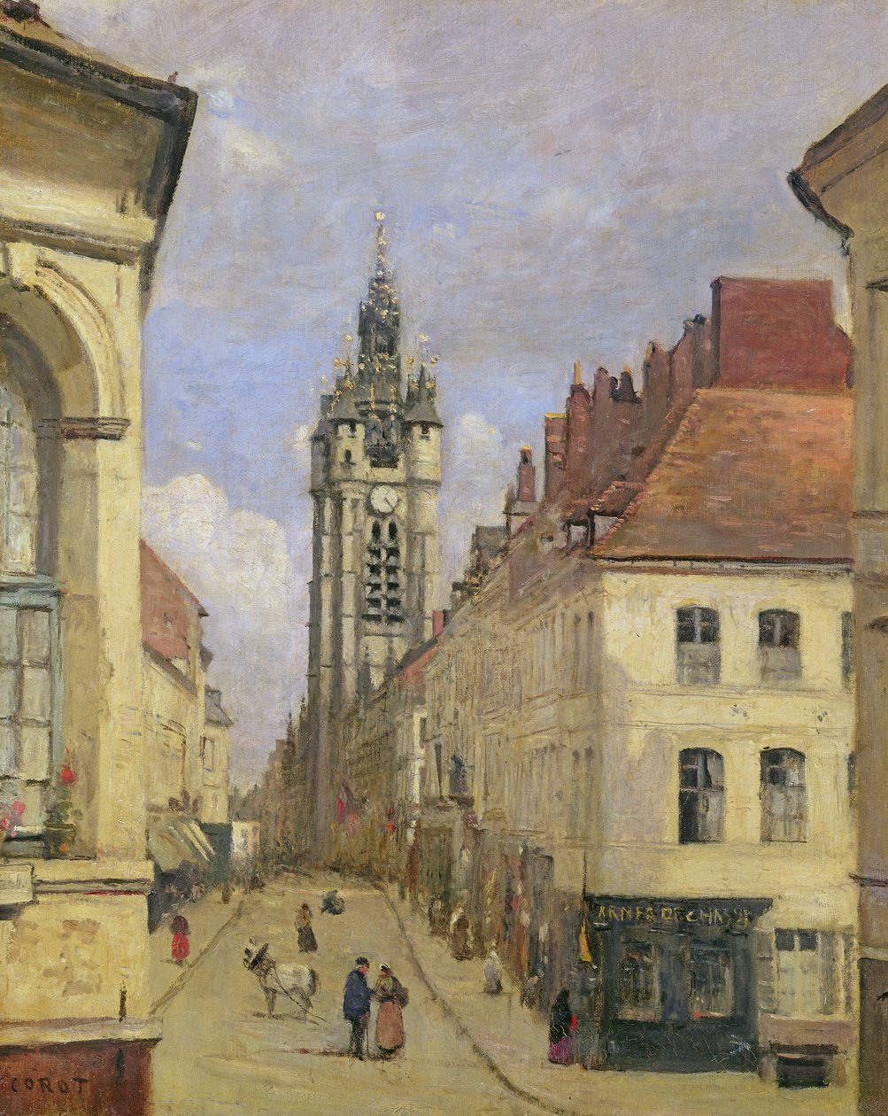 Dzwonnica Douai, 1871 autorstwa Jean Baptiste Camille Corot