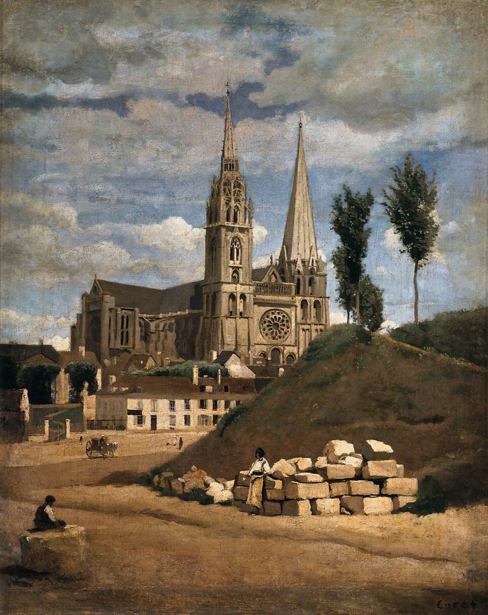 Katedra w Chartres autorstwa Jean Baptiste Camille Corot