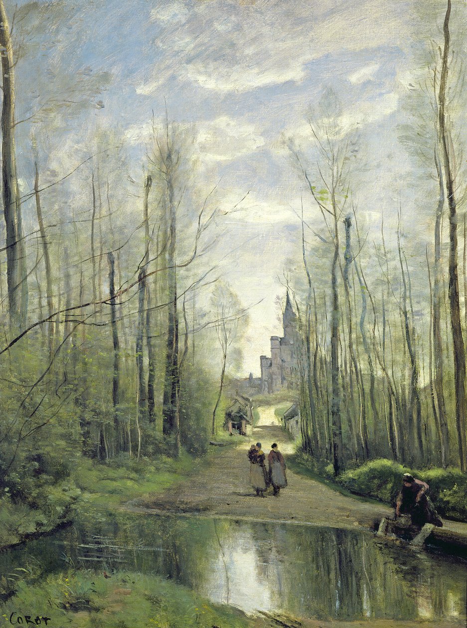 Kościół w Marissel, 1866 autorstwa Jean Baptiste Camille Corot