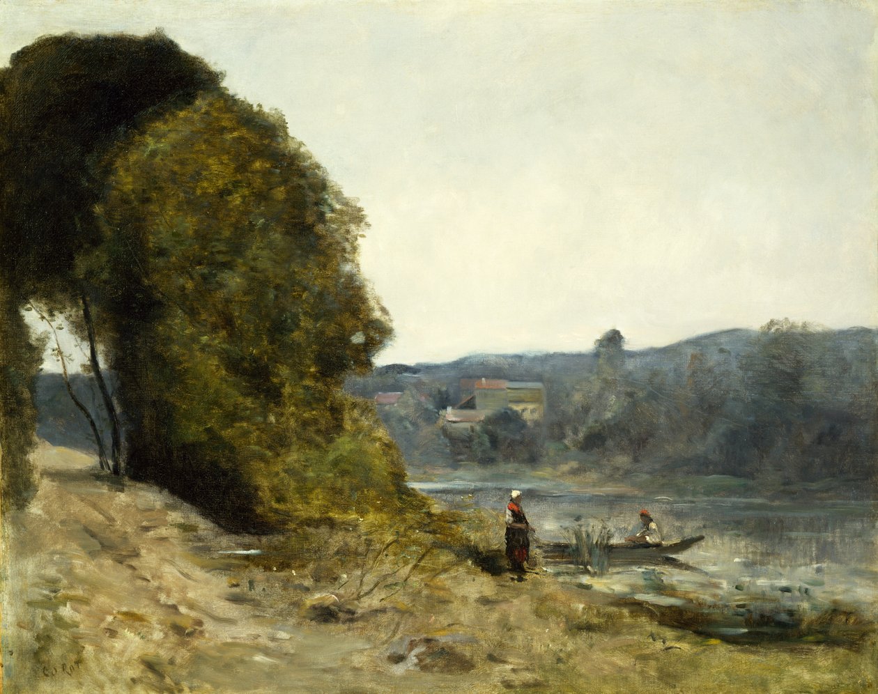Wyjazd przewoźnika, 1870-72 autorstwa Jean Baptiste Camille Corot