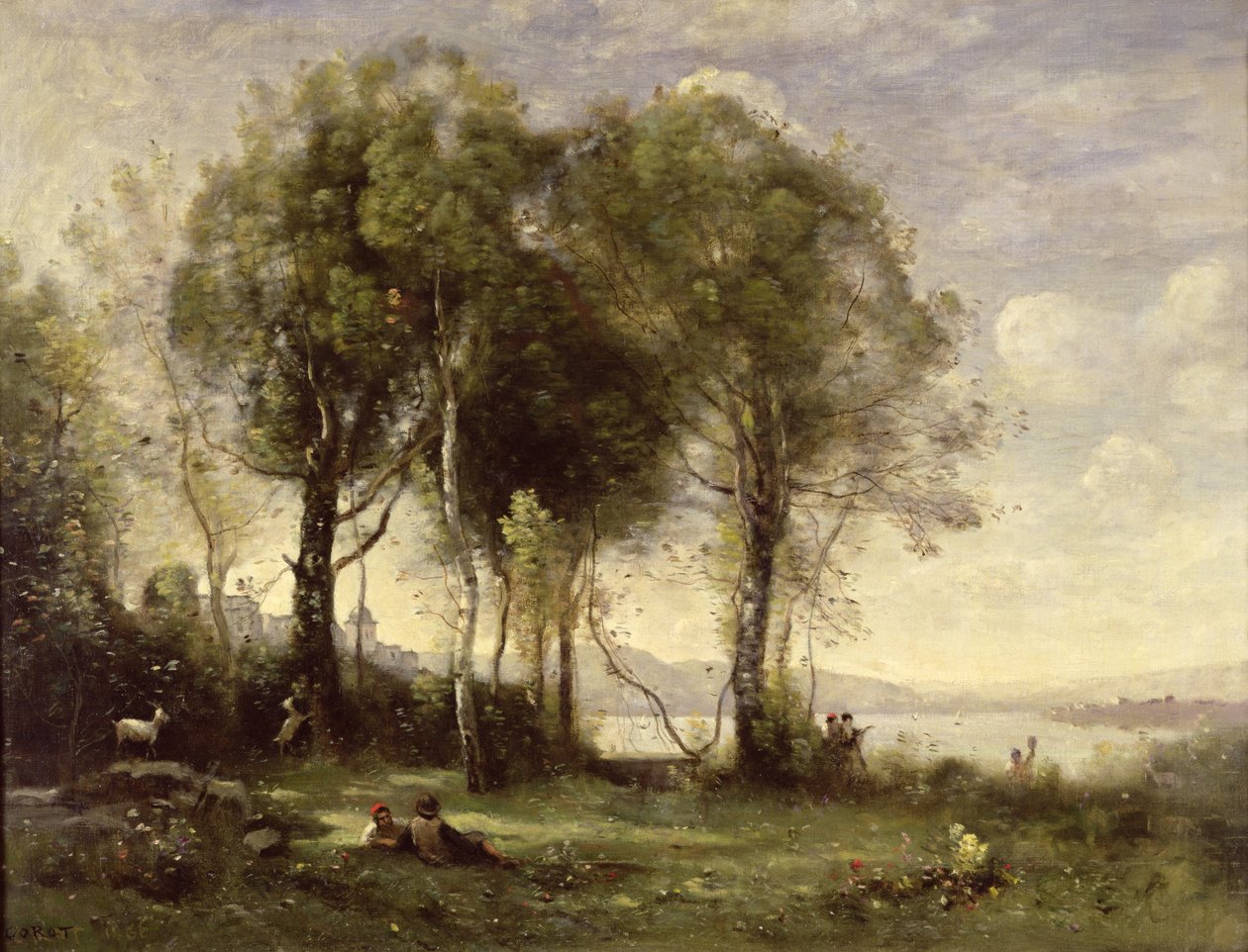 Pasterze kóz z Castel Gandolfo, 1866 autorstwa Jean Baptiste Camille Corot