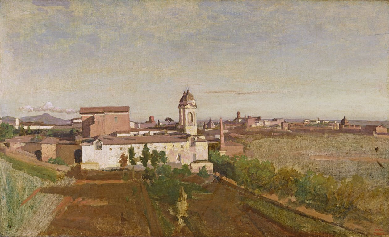 Trinita dei Monti z Willi Medici, ok. 1830-34 autorstwa Jean Baptiste Camille Corot