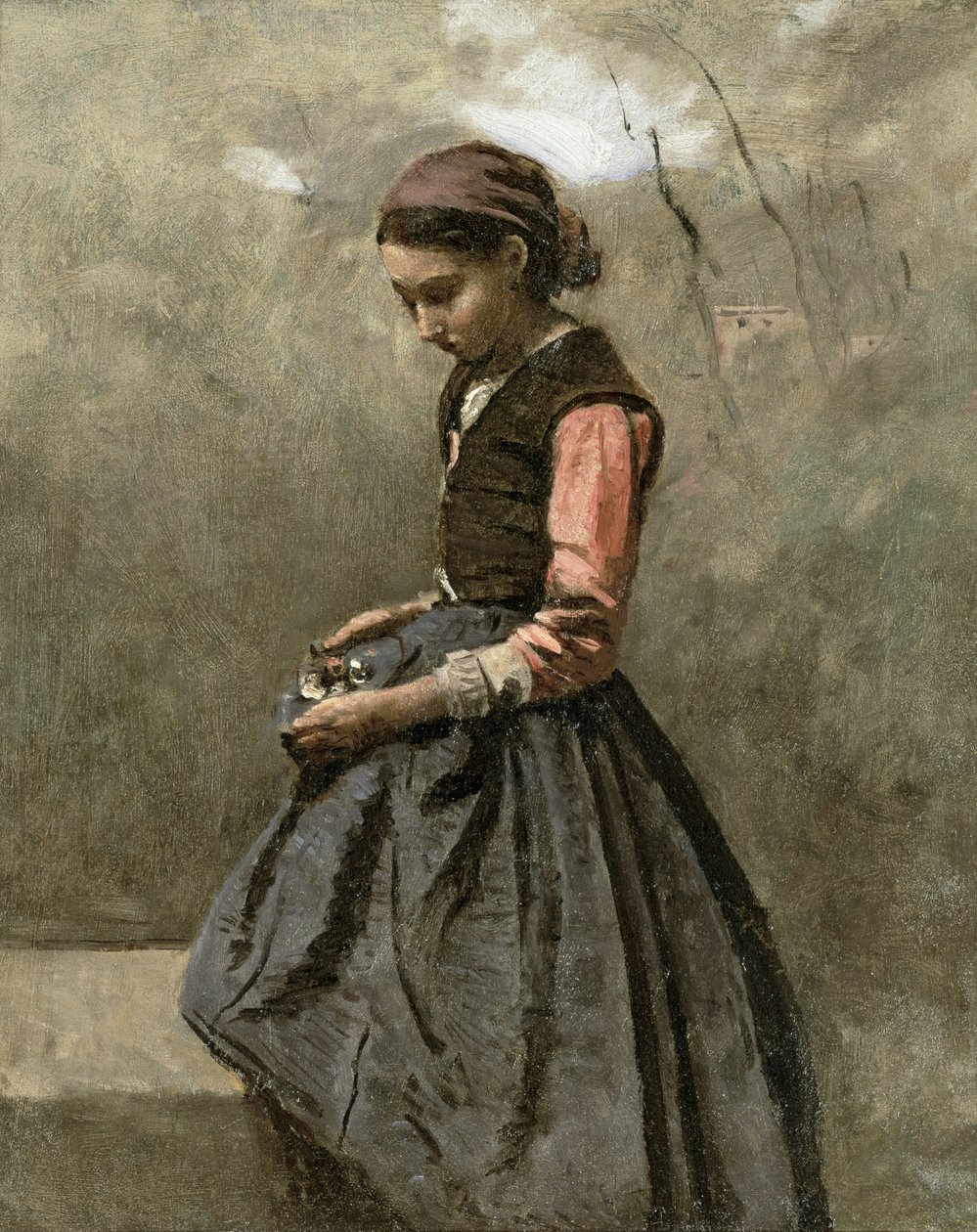 Rozważna młoda dziewczyna autorstwa Jean Baptiste Camille Corot